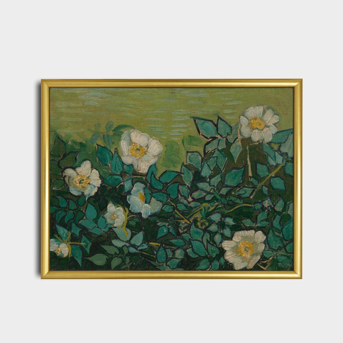 Print And Ship Vintage Flowers Print Wild Roses Antique Floral Art Moody Rustic Print Mailed Botanical Artwork - Image 2