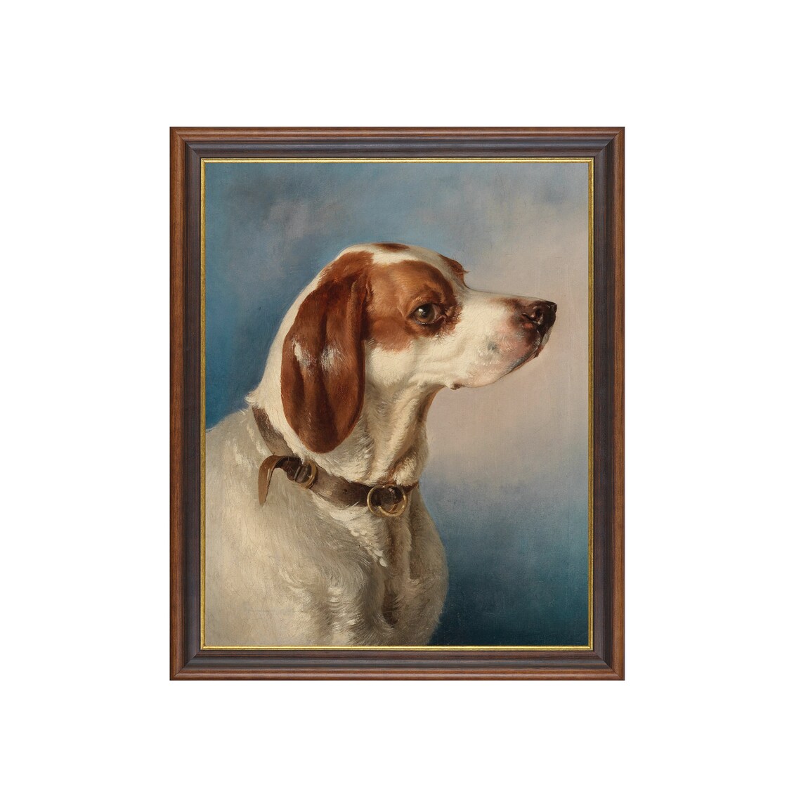 Vintage Dog Portrait, Rustic Animal Print Art Print