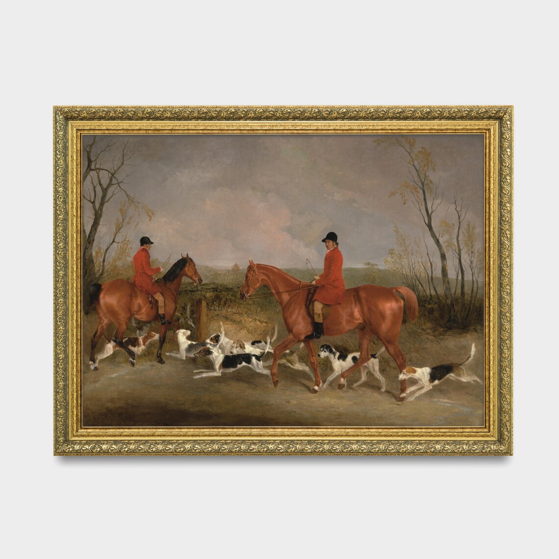 Vintage Horse and Dogs Equestrian Farmhouse Art Print - Image 3