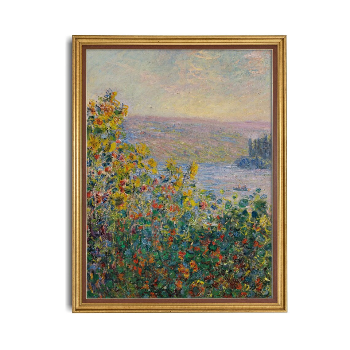 Impressionist Wildflower Garden Overlooking a Sunlit River Poster - Image 4