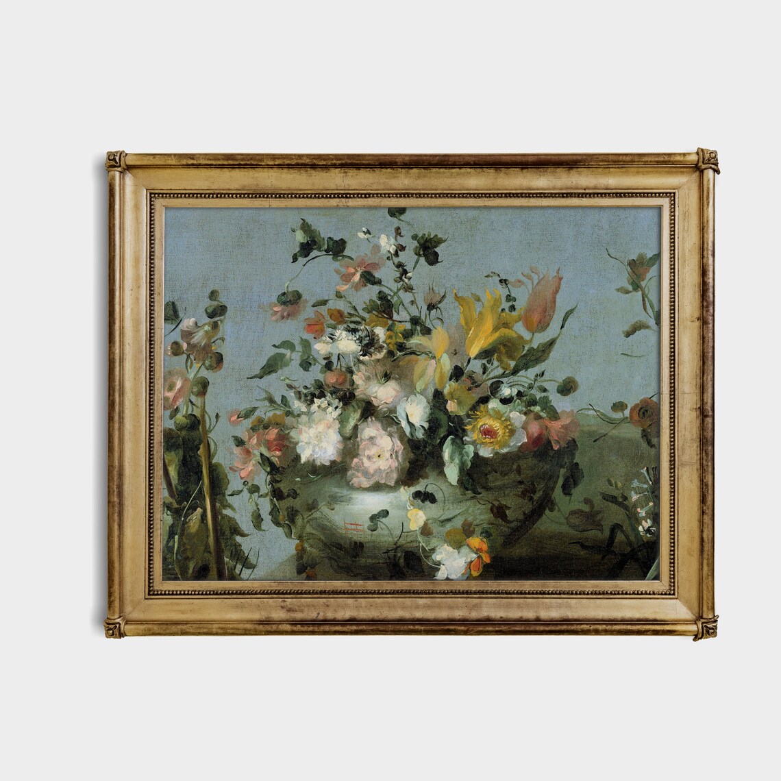 Baroque Floral Bouquet with Tulips Antique Still Life Painting Poster - Image 5