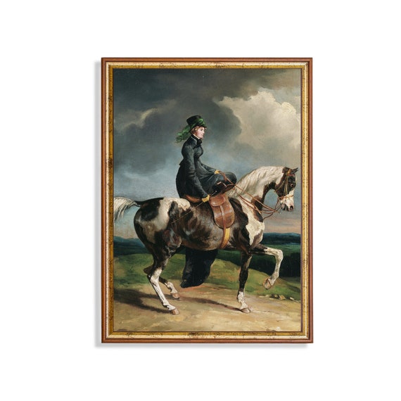 Printed And Shipped Vintage Horse Painting Antique Equestrian Print Animal Rustic Moody Fine Art Farmhouse Decor Physical Prints
