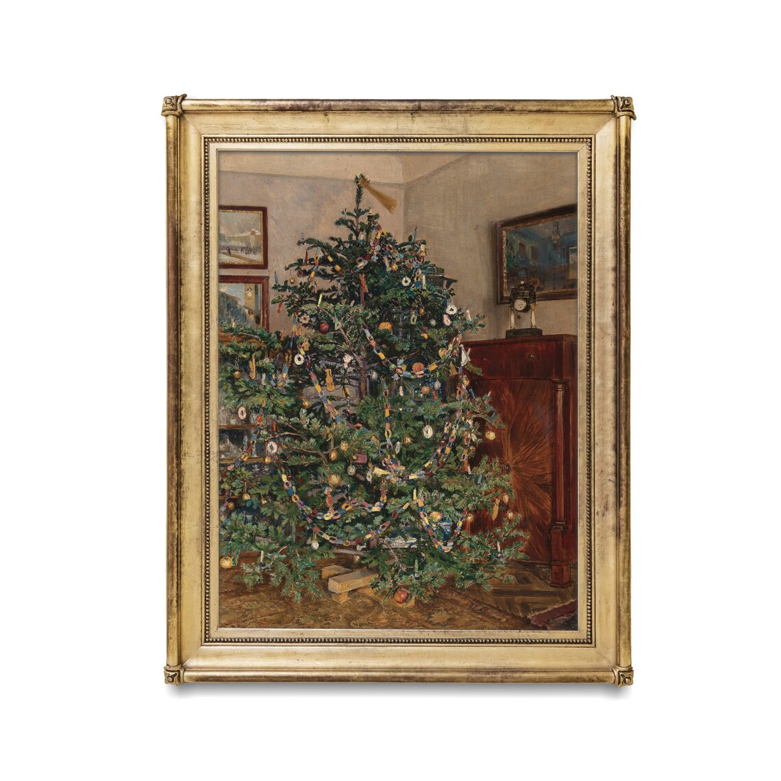 Vintage Christmas Tree Painting, Christmas Eve Art Print - Image 2
