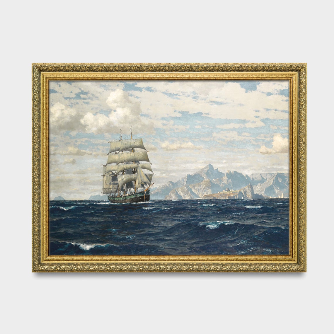 Tall Ship Under Full Sail by Mountain Coast Vintage Marine Poster - Image 3