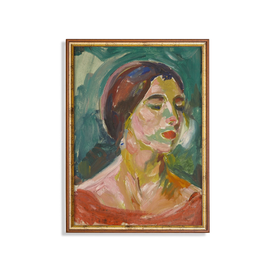 Vintage Portrait Painting of a Woman, Art Print