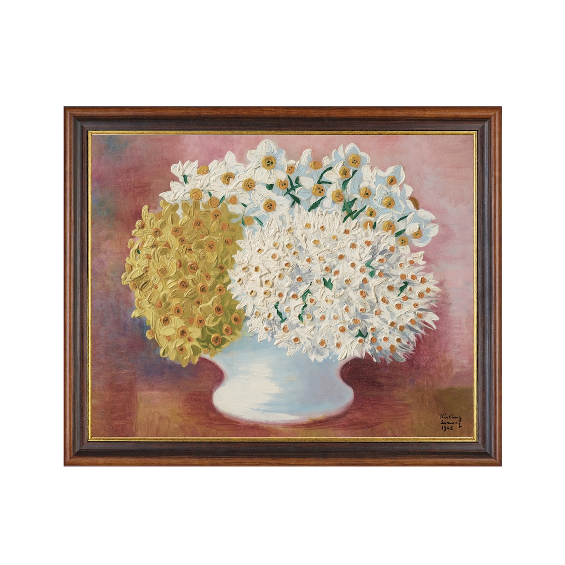 Kisling Daffodils Bouquet in a White Vase 1948 Still Life Poster