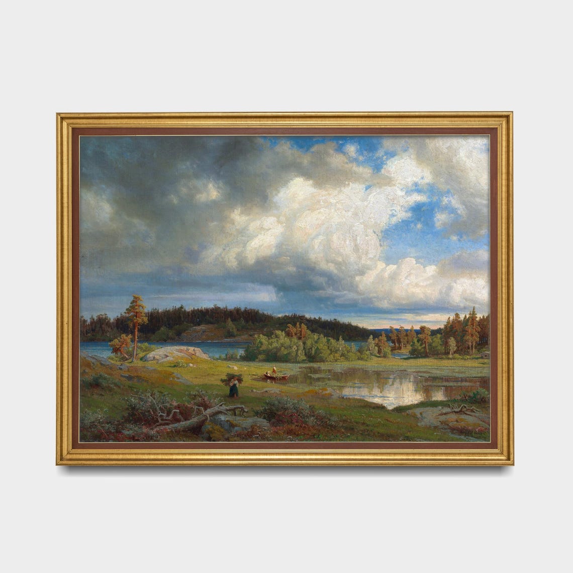 Dramatic Storm Clouds over a Lake and Forest Summer Landscape Poster - Image 5