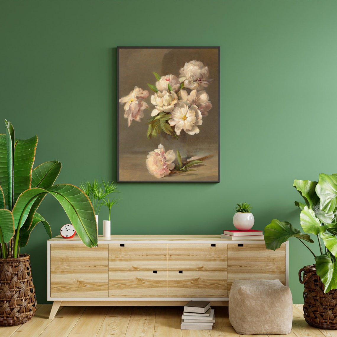 Still Life With Flowers Oil Painting Print Vintage Floral Poster Antique Flower Painting Neutral Prints Farmhouse Wall Art - Image 2