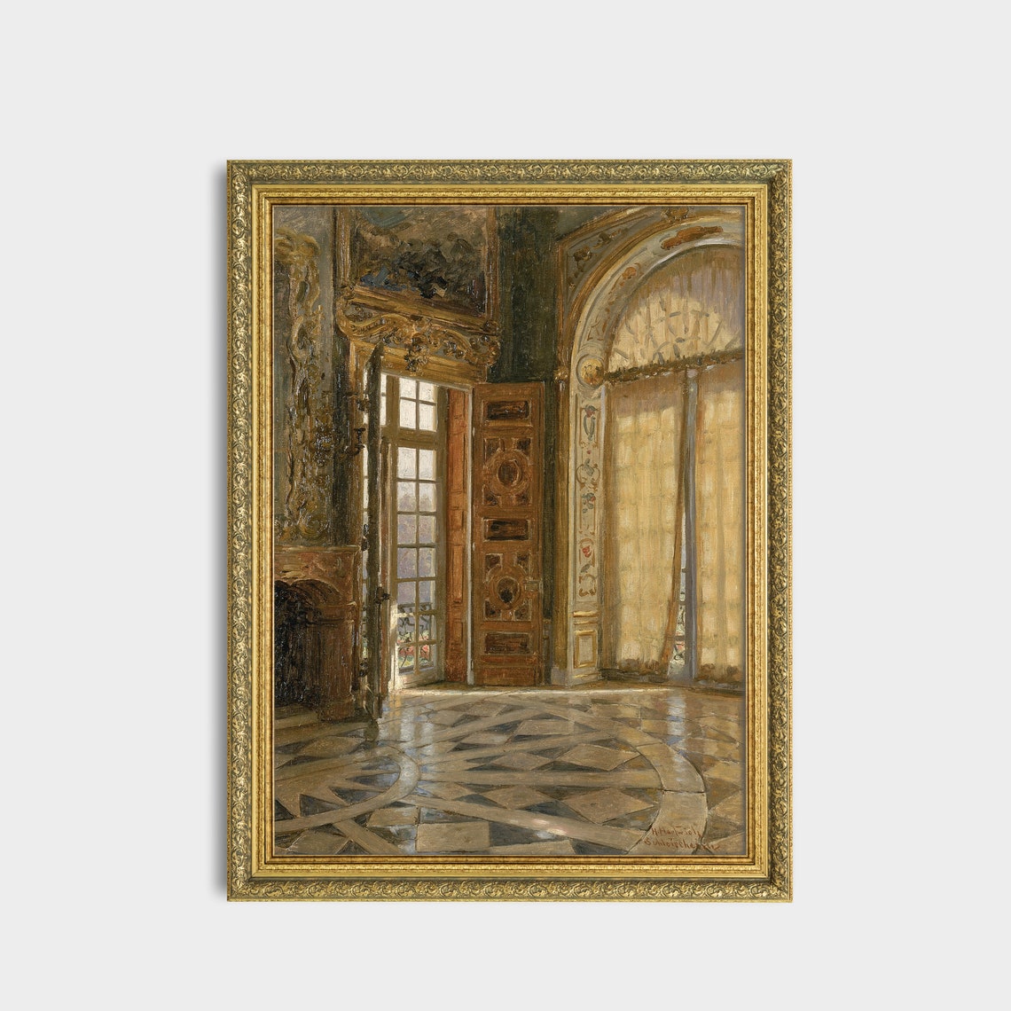 Baroque Palace Hall Interior Vintage European Architecture Art Poster - Image 3