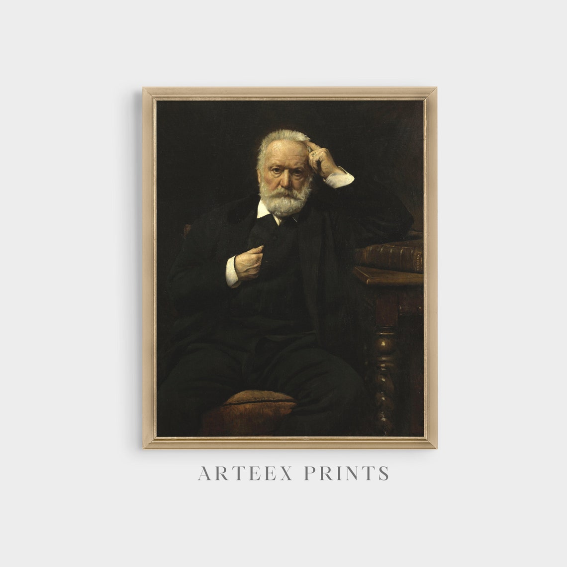 Elderly Bearded Gentleman Seated Dark Vintage Classic Portrait Poster - Image 4