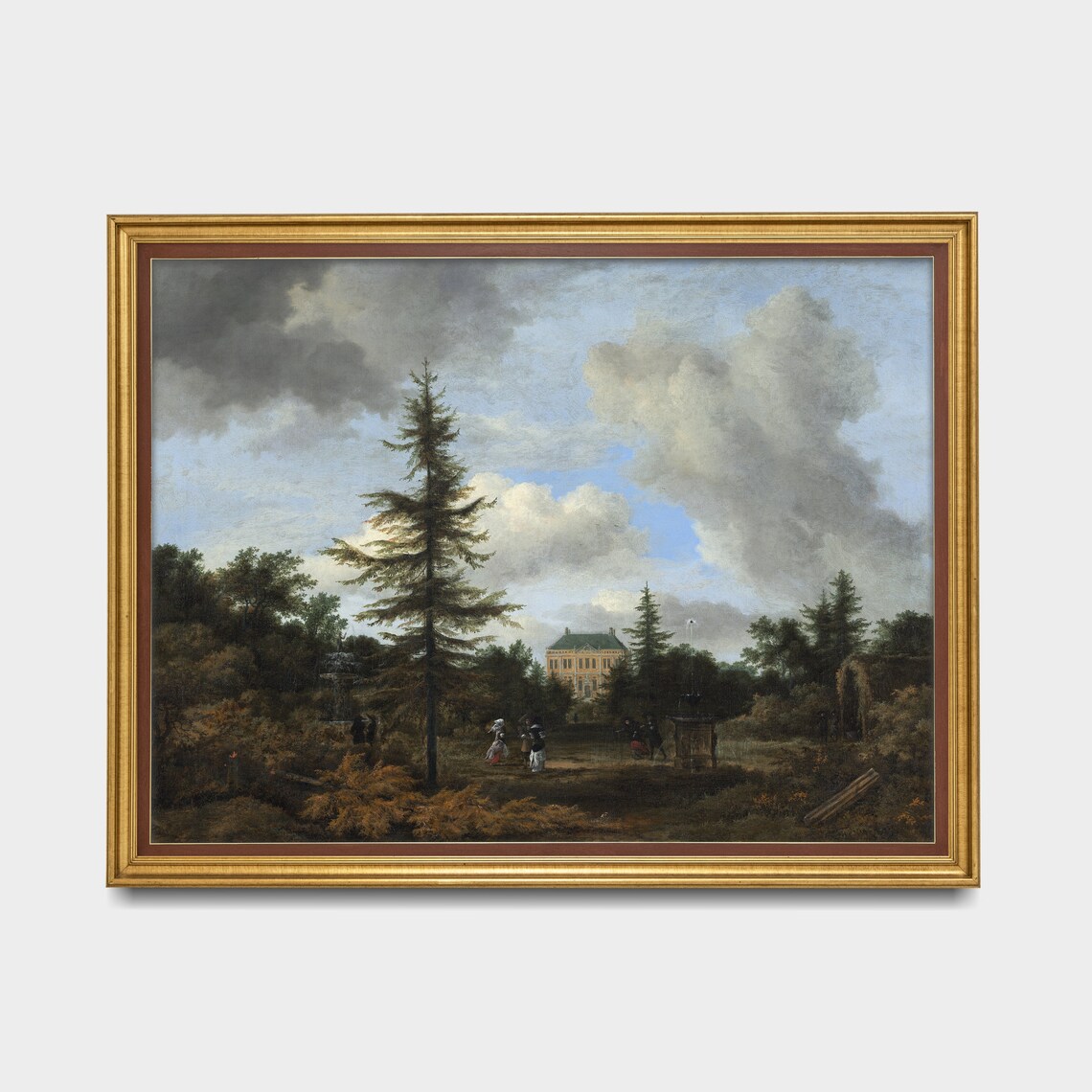 Dutch Style Wooded Landscape With Country House And Tall Pine Poster - Image 3