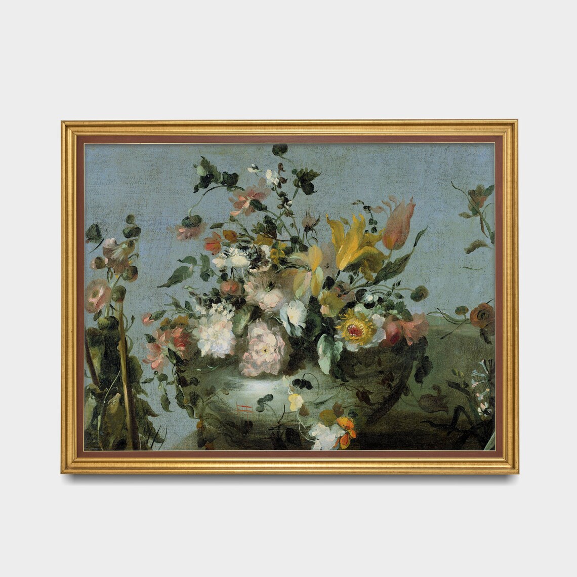 Baroque Floral Bouquet with Tulips Antique Still Life Painting Poster - Image 4