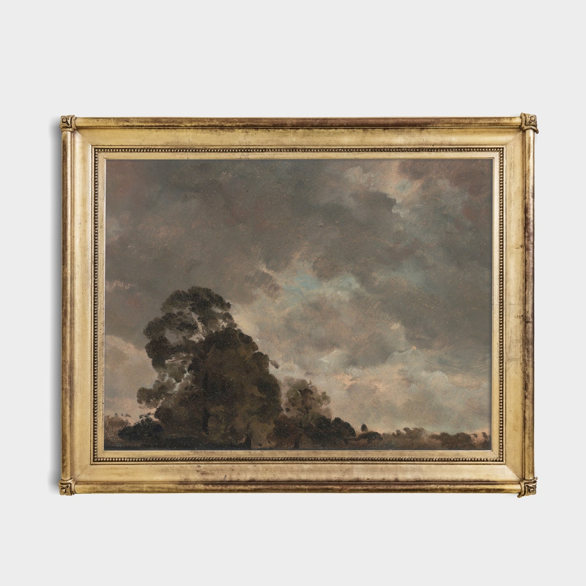 Vintage Cloud Painting Antique Cloud Study Rustic Sky Fine Art Print Landscape Wall Art Farmhouse Decor - Image 3