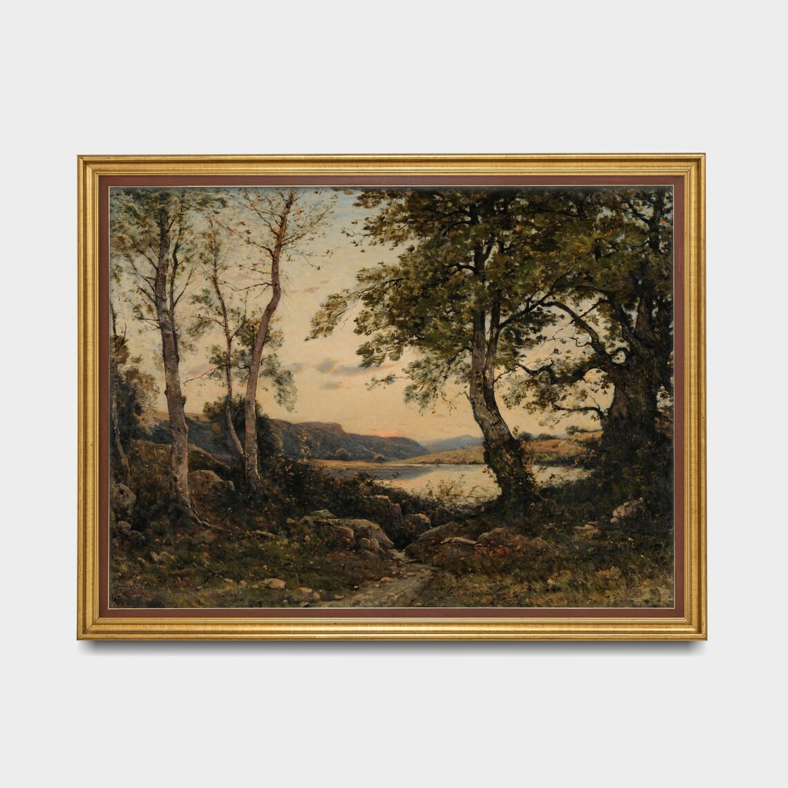 Mailed Vintage Landscape Painting, Farmhouse Decor - Image 3