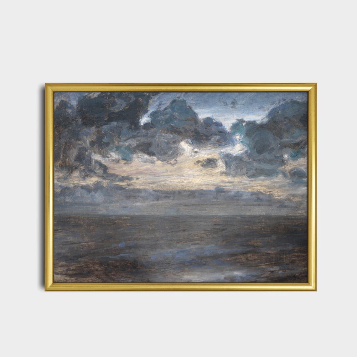 Stormy Night Seascape Beneath Dark Churning Clouds Vintage Poster - Image 2