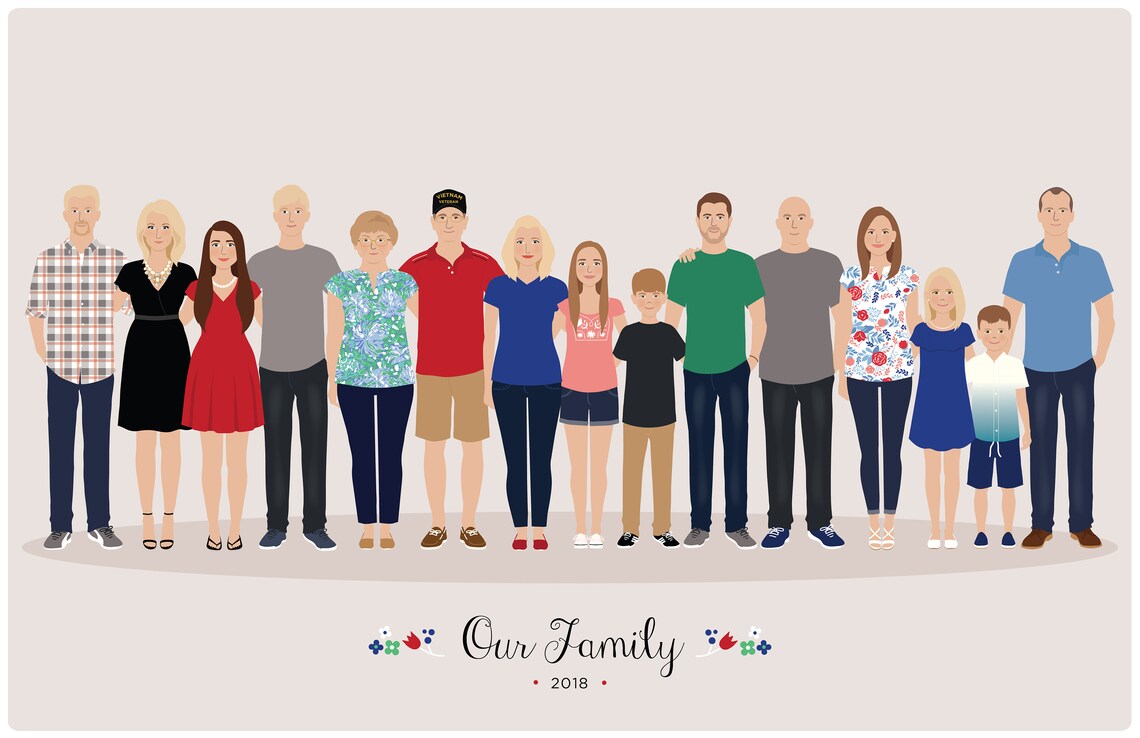 Family Reunion Portrait, Large Family Gift - Image 4