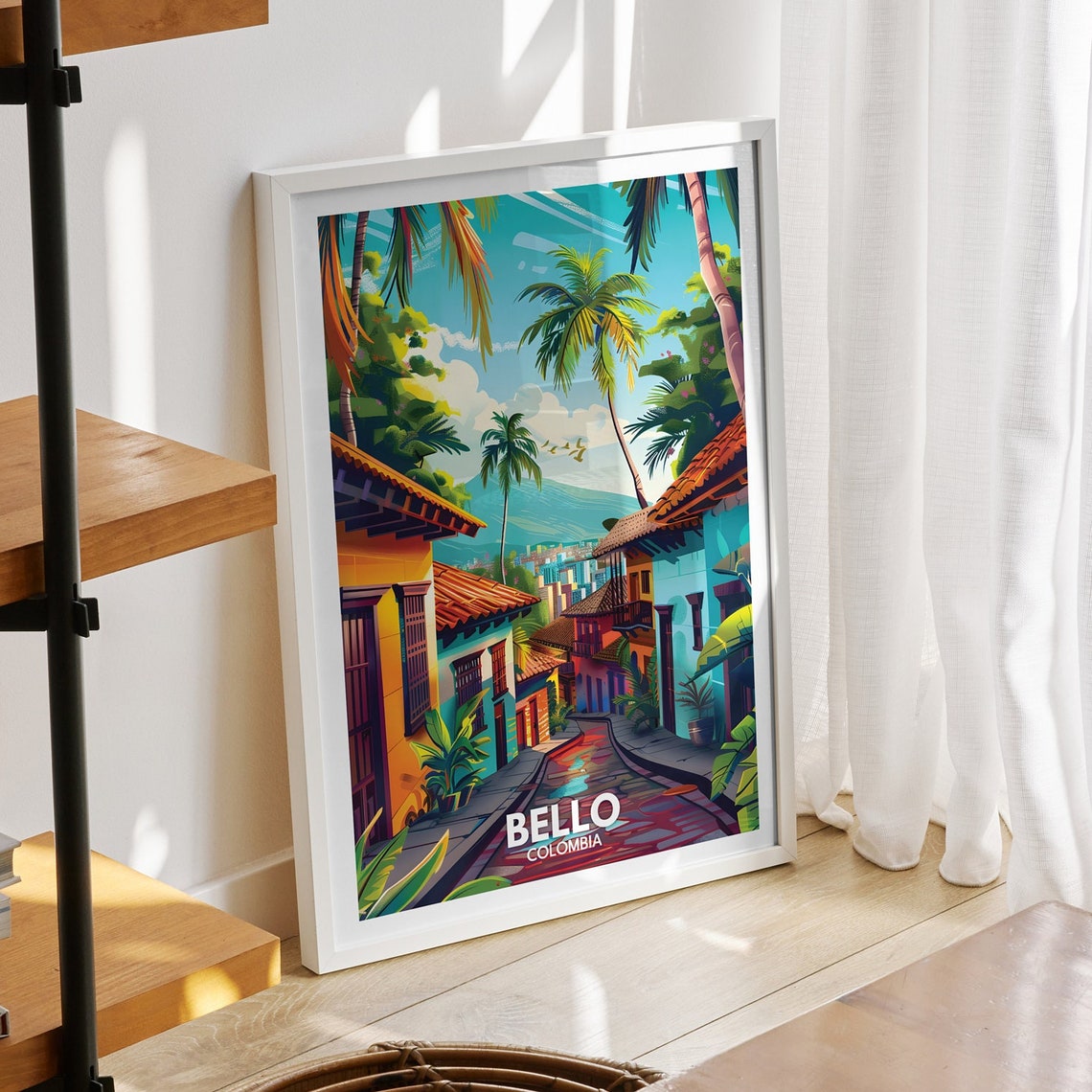 Bello Travel Print Colombia Bello Travel Poster Colombia Travel Poster Colombia Cityscape Wall Art Unique City Decor