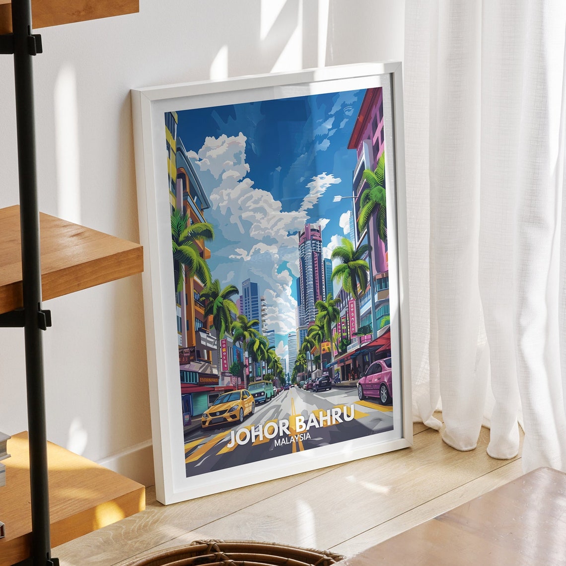 Johor Bahru Print Malaysia Johor Bahru Travel Poster Malaysia Travel Poster Malaysia Cityscape Wall Art Unique City Decor