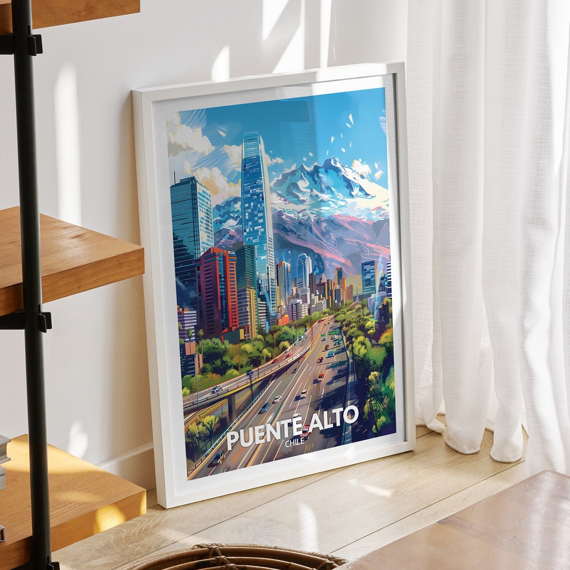 Puente Alto Print Chile Puente Alto Travel Poster Chile Travel Poster Chile Cityscape Wall Art Unique City Decor