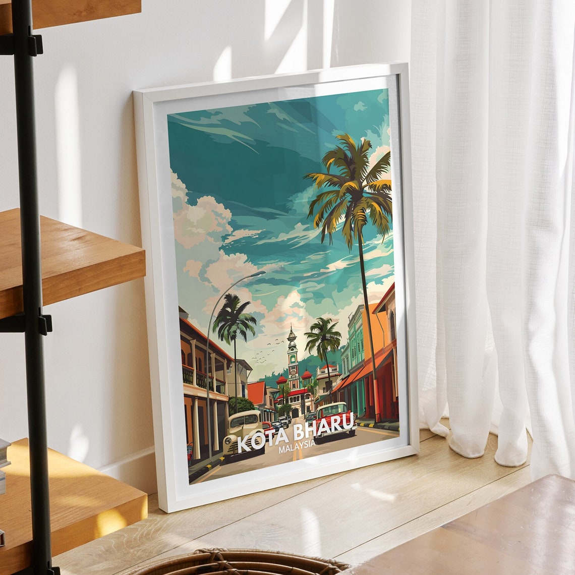 Kota Bharu Print Malaysia Kota Bharu Travel Poster Malaysia Travel Poster Malaysia Cityscape Wall Art Unique City Decor