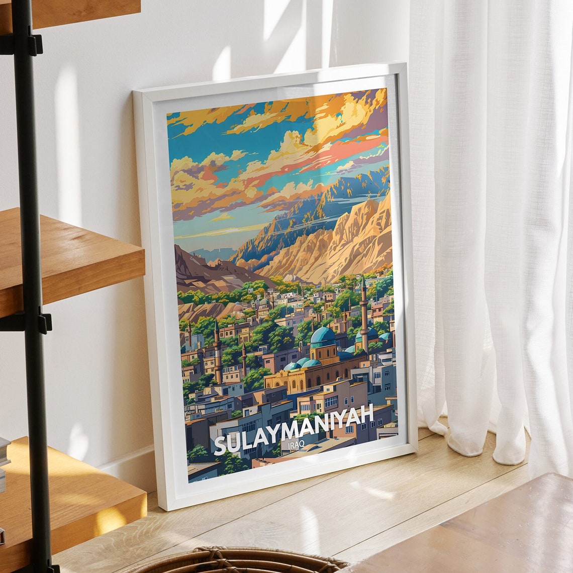 Sulaymaniyah Travel Print Iraq Sulaymaniyah Travel Poster Iraq Travel Poster Iraq Cityscape Wall Art Unique City Decor