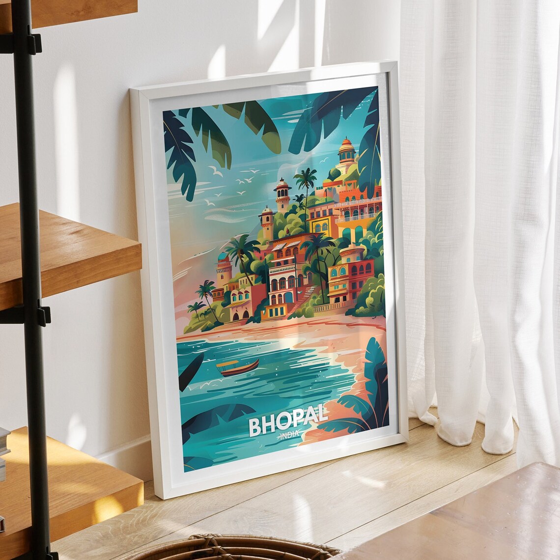 Bhopal Print India Bhopal Travel Poster India Travel Poster India Cityscape Wall Art Unique City Decor