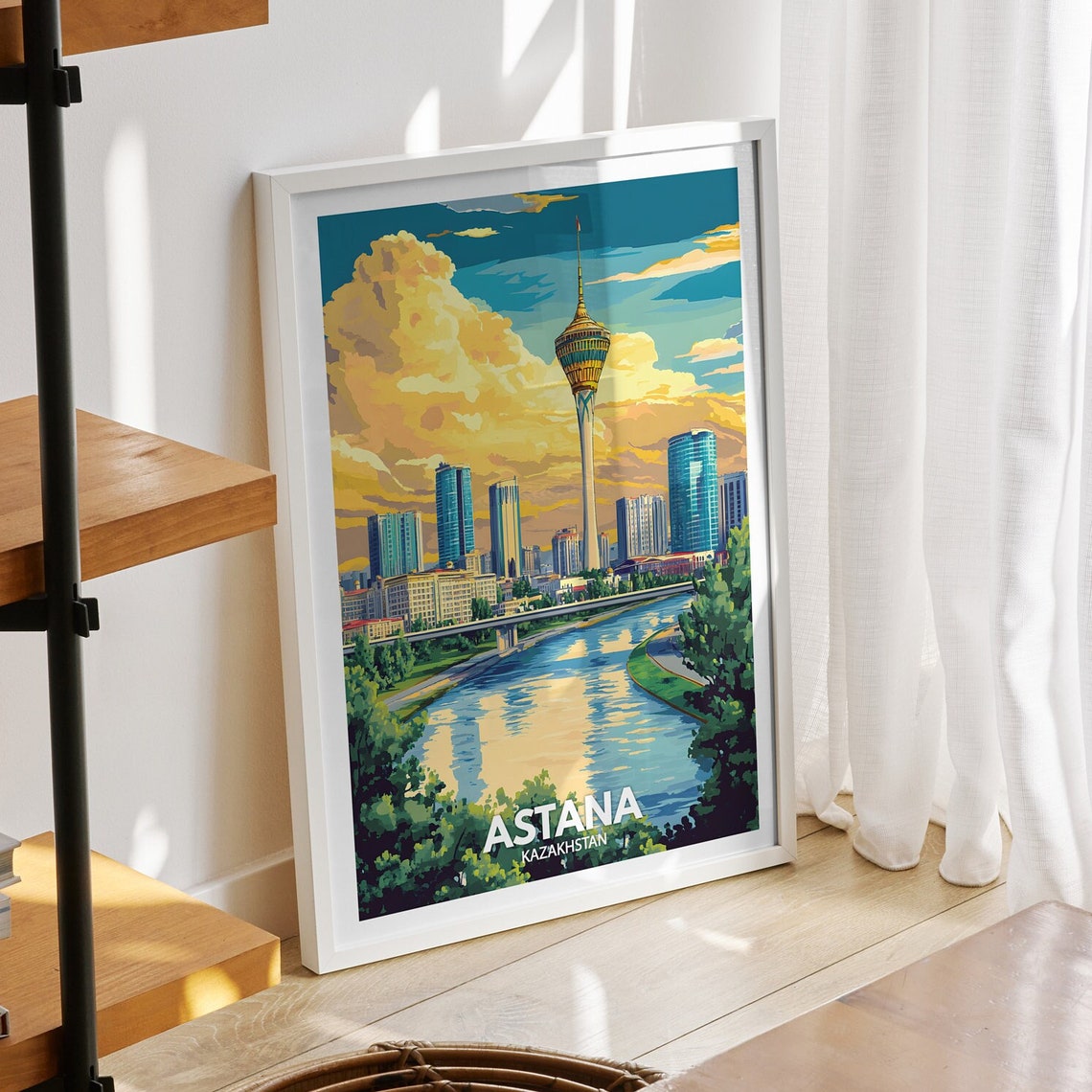 Astana Travel Print Kazakhstan Astana Travel Poster Kazakhstan Travel Poster Kazakhstan Cityscape Wall Art Unique City Art Decor