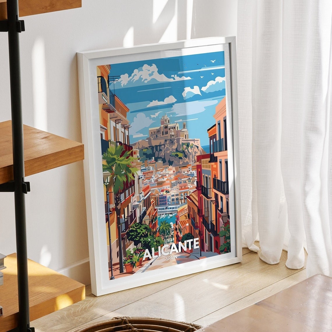 Alicante Travel Print Spain Alicante Travel Poster Spain Travel Poster Spain Cityscape Wall Art Unique City Decor