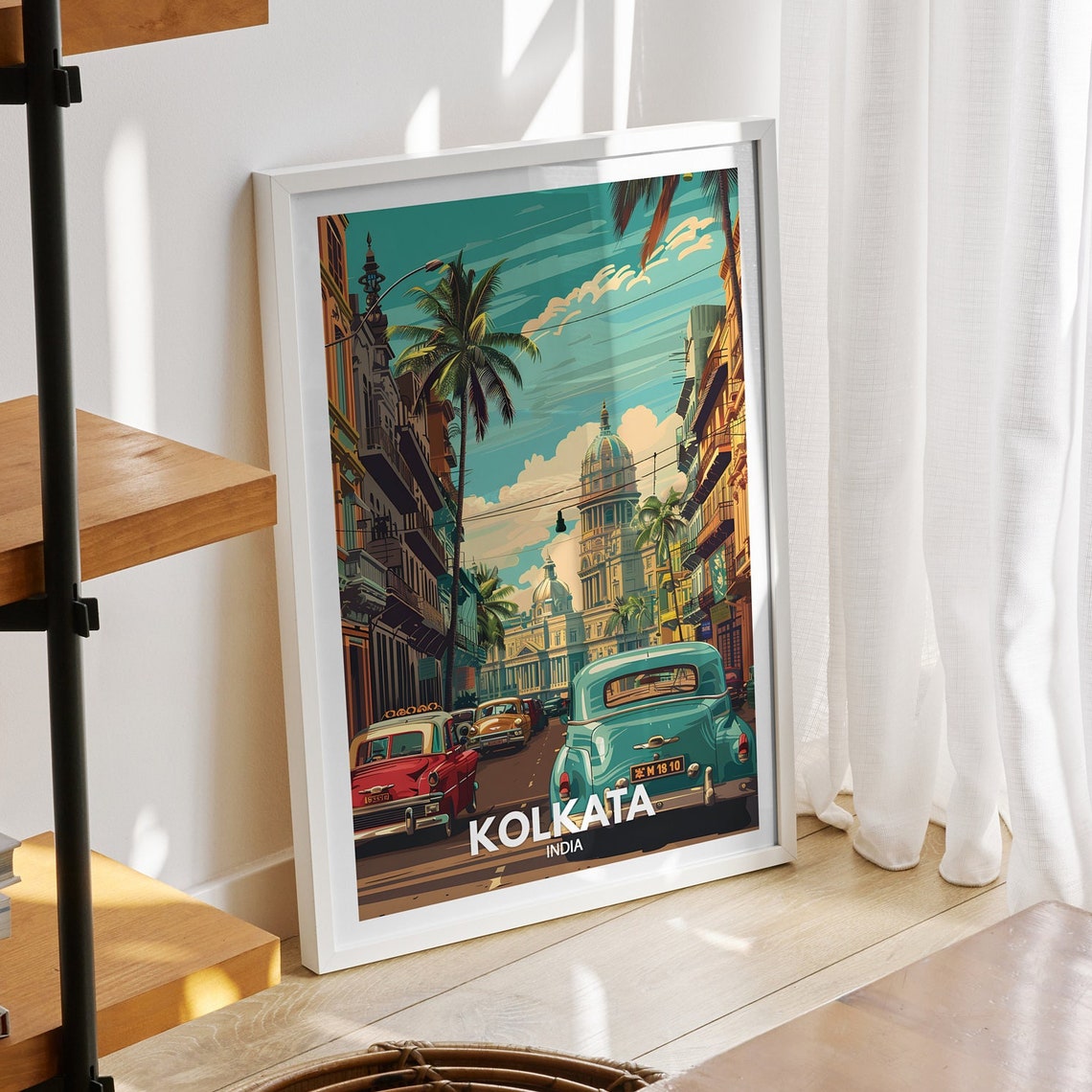 Kolkata Travel Print India Kolkata Travel Poster India Travel Poster India Cityscape Wall Art Unique City Decor