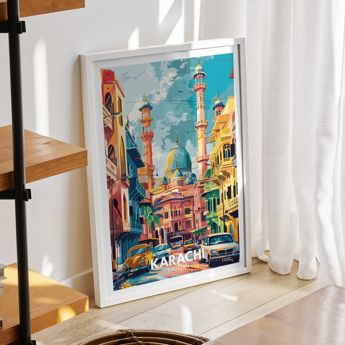 Karachi Travel Print Pakistan Karachi Travel Poster Pakistan Travel Poster Pakistan Cityscape Wall Art Unique City Decor