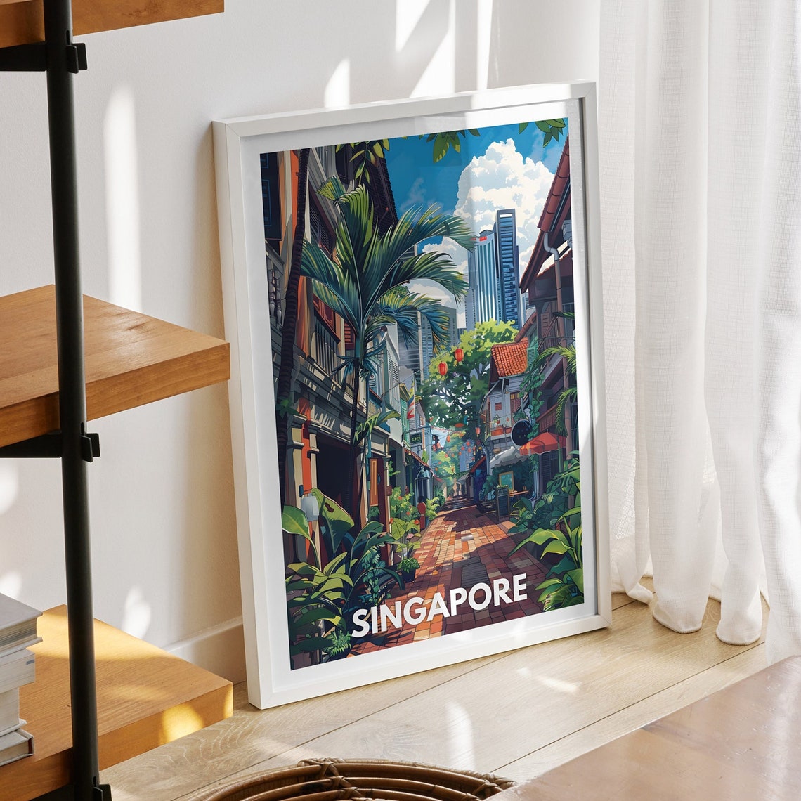 Singapore Art Print Singapore Singapore Travel Art Poster Singapore Poster Singapore Cityscape Wall Art Unique City Art Decor