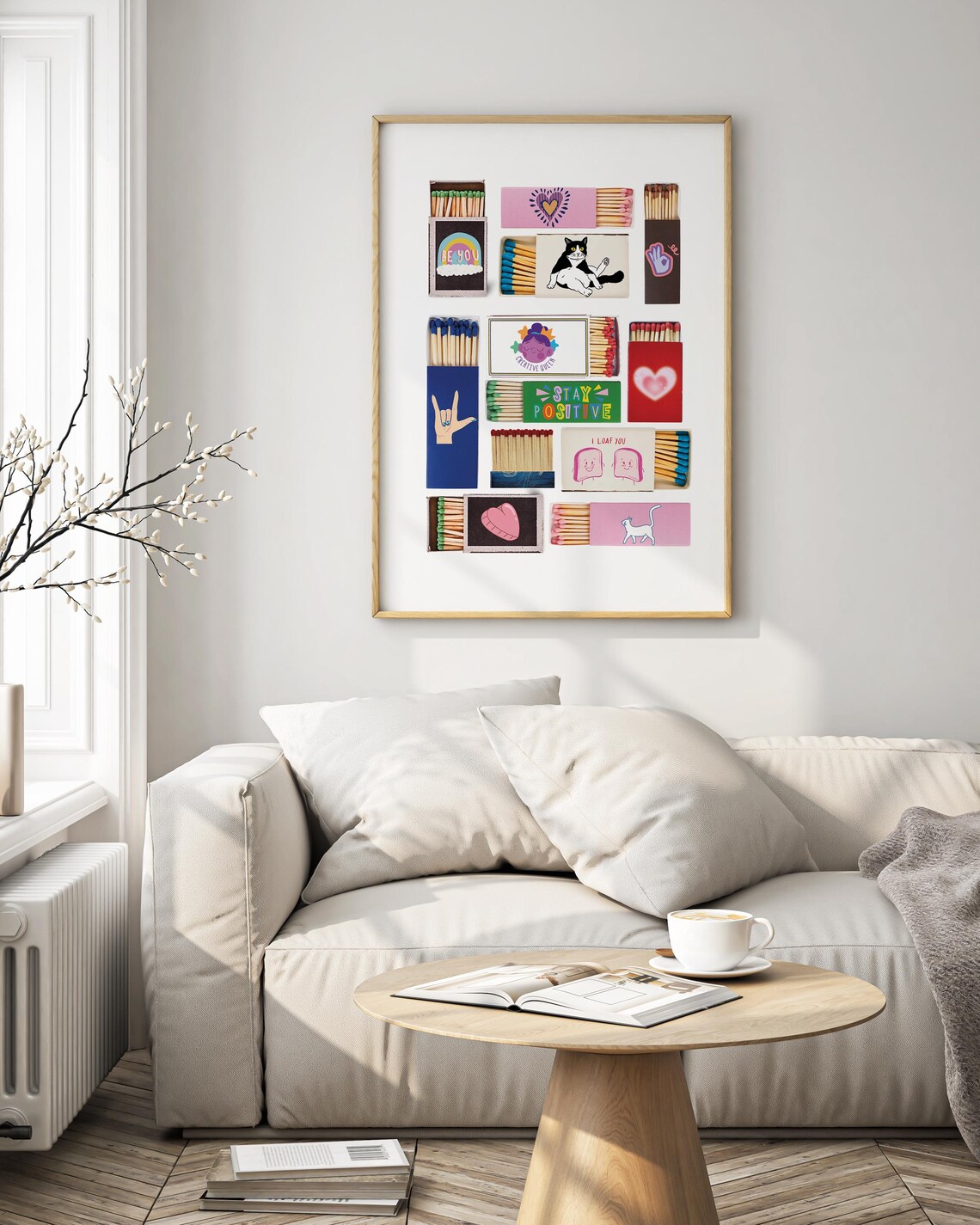 Positive Affirmations Matchbox Collection Retro Colorful Wall Art Print - Image 3