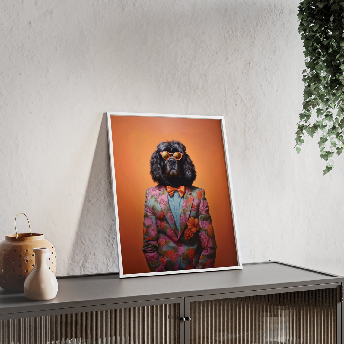 Newfoundland Dog Art Fashion Print Dog Portrait Fashion Art Animal Art Animal Painting Art Prints - Image 2