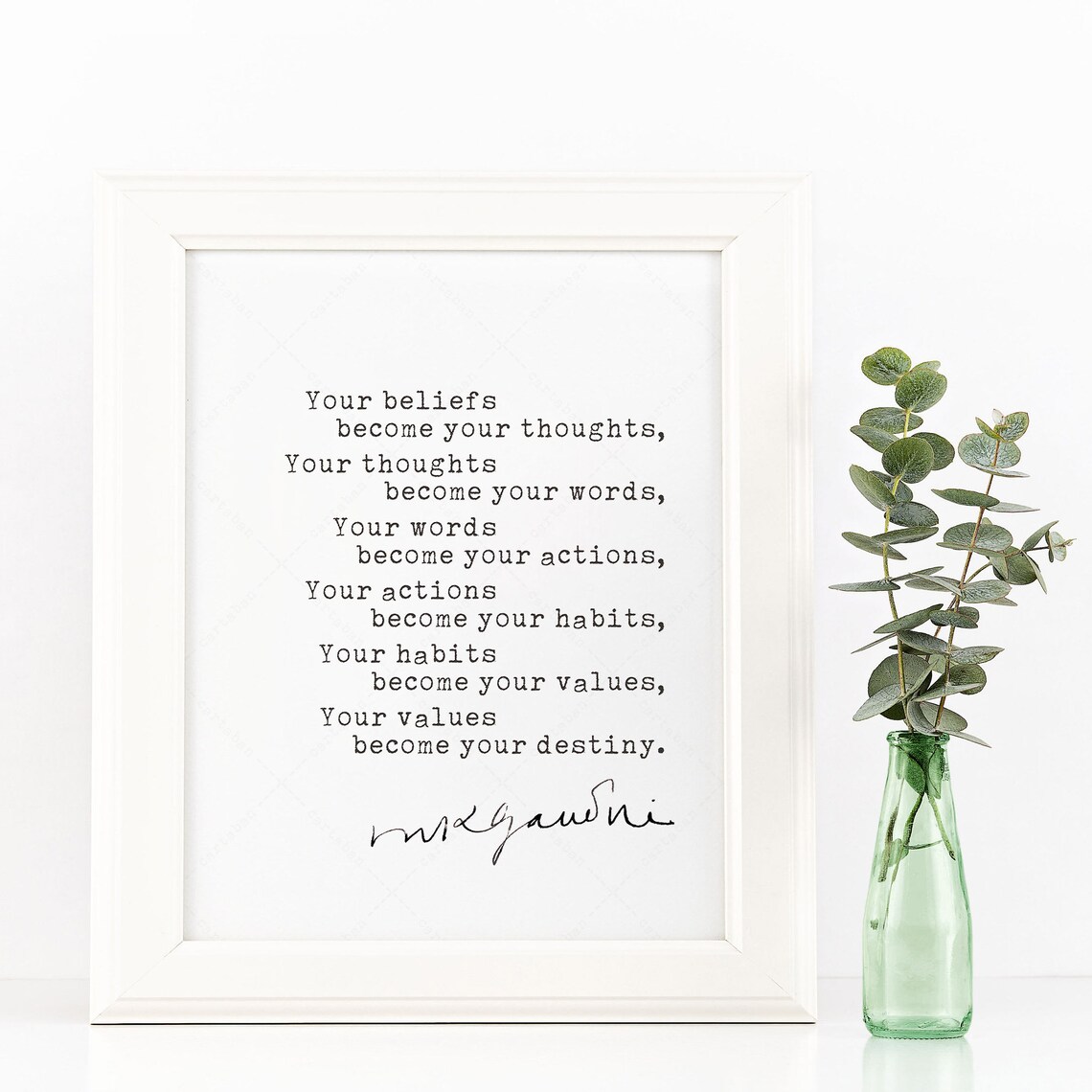 Mahatma Gandhi Quote Motivation Poster Art Print - Image 2