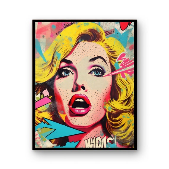 Pop Art Wall Women Makeup Decor Retro Room