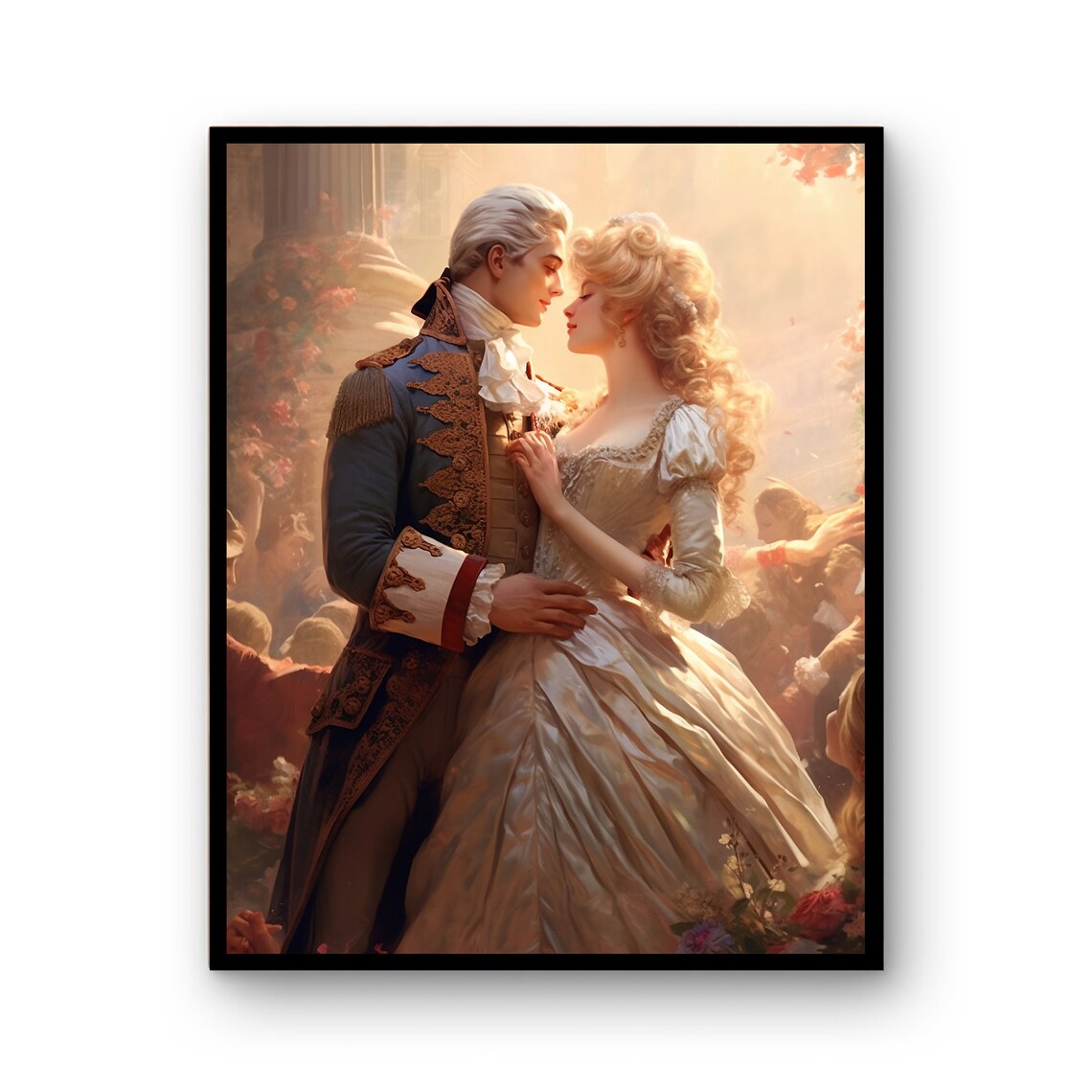 Romantic Baroque Ballroom Dance Couple Vintage Love Art Poster