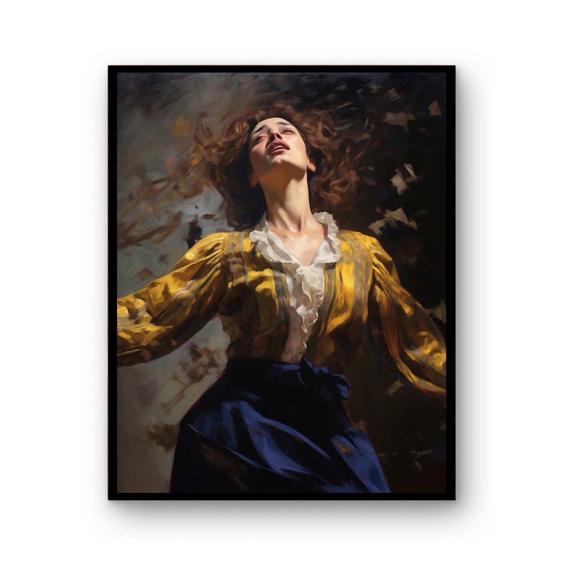Woman Golden Dress Vintage Oil Painting Renaissance Style Poster