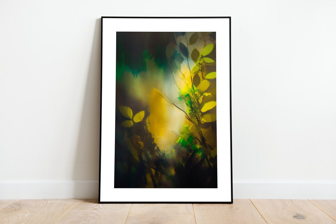 Abstract Golden Foliage Glowing Sunlight Botanical Art Poster - Image 3