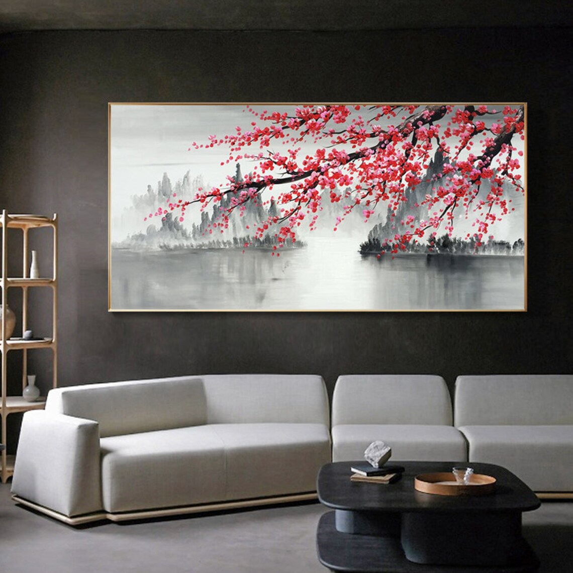 Pink Plum Blossom Chinese Style Wall Art Print - Image 3