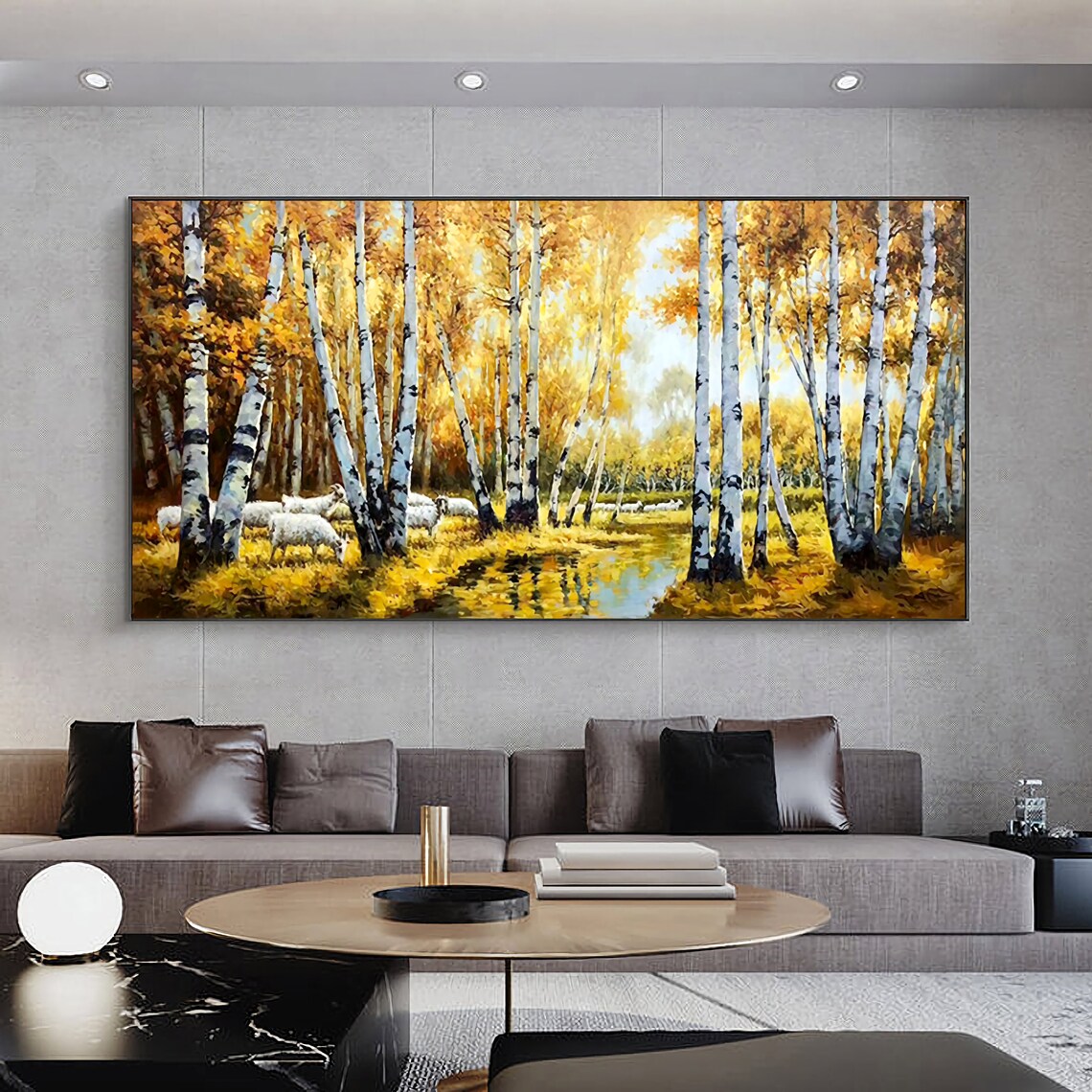 Autumn Birch Tree Oil Painting, Forest Landscape Art Print - Image 3