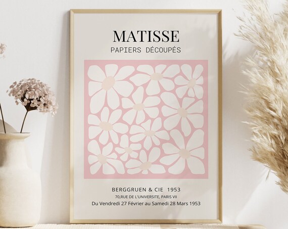 Matisse Papiers Decoupes Pink Flower Cut Out Vintage Art Poster