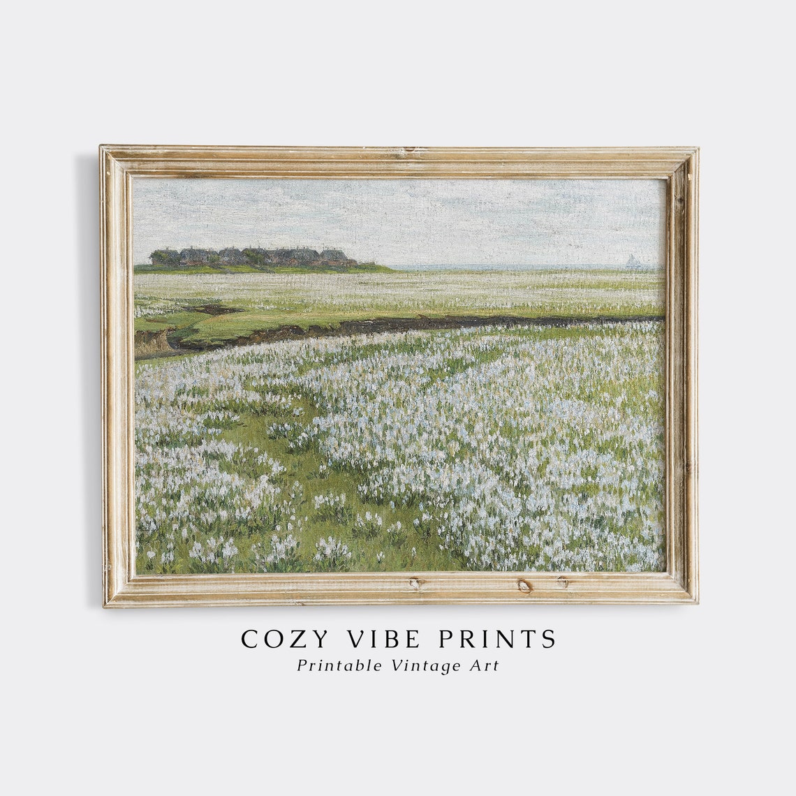 Summer Meadow Landscape Oil Painting Vintage Wall Art Country Home Print Farmhouse Decor Nature Wildflowers - Image 2