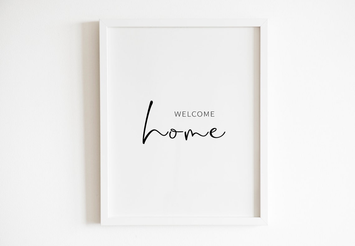 Welcome Home Sweet Cozy Entryway Mixed Script Typography Wall Art