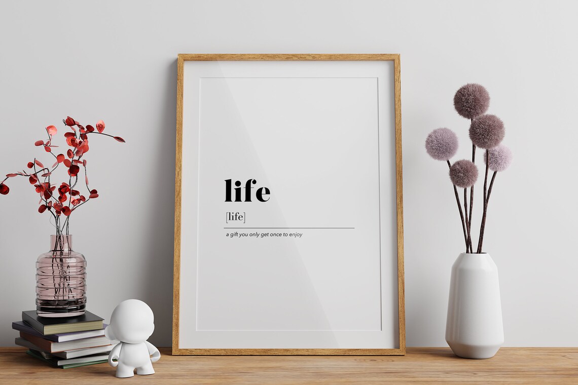 Life Definition Inspirational Gift Quote Minimalist Typography Poster - Image 2