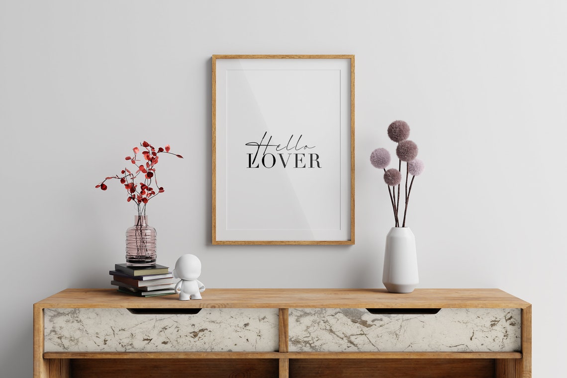 Hello Lover Mixed Font Romantic Typography Bedroom Decor Poster - Image 3
