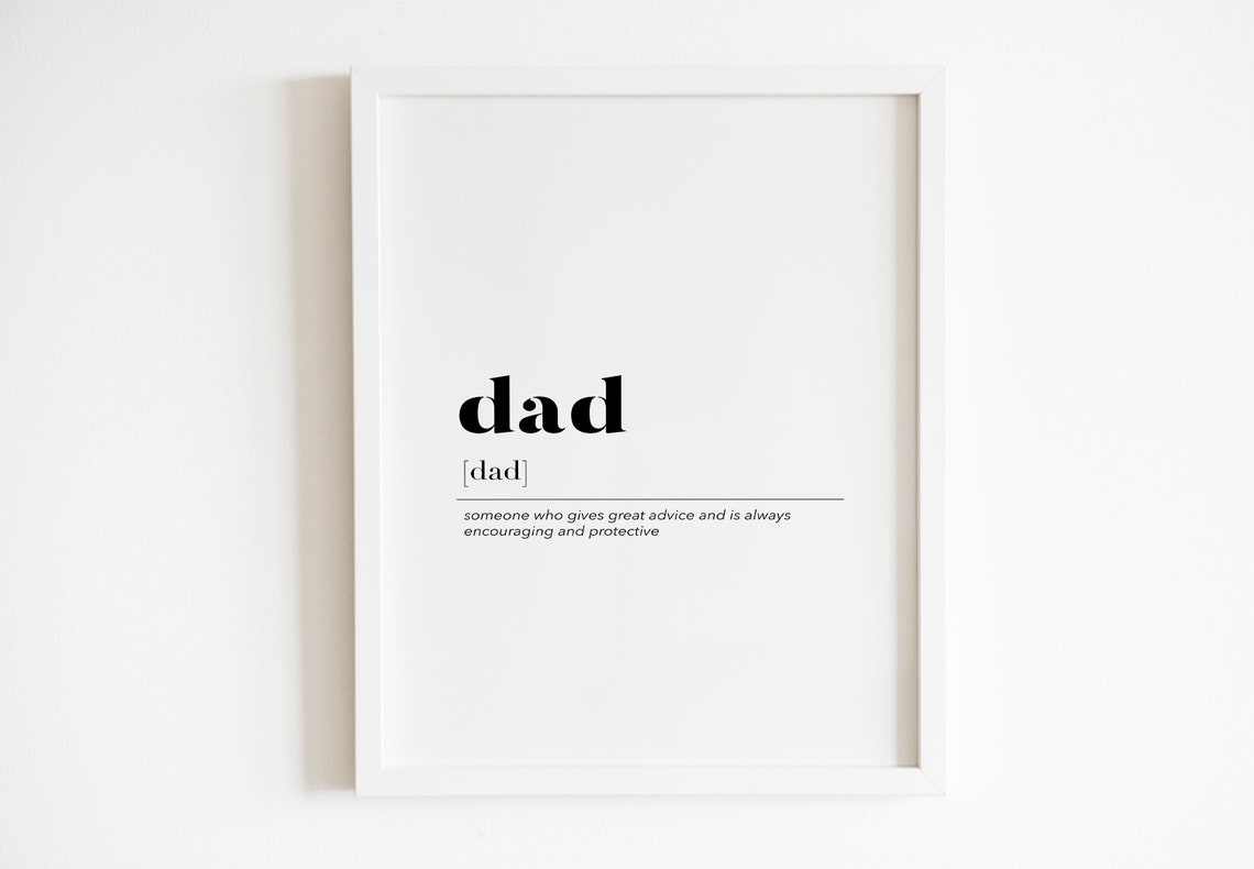 Dad Definition Dictionary Typography Fathers Day Gift Poster