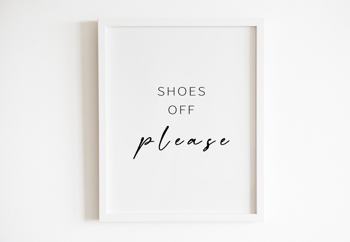 Shoes Off Please Entryway Minimalist Typography Decor Poster
