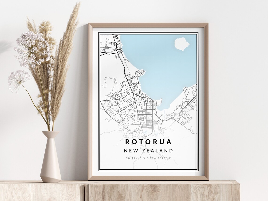 Rotorua New Zealand North Island Minimalist City Street Map Poster