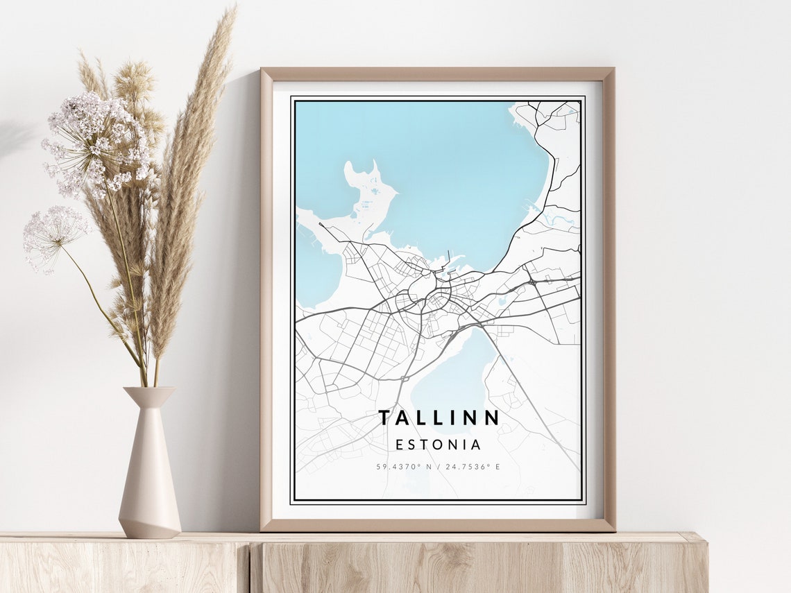 Tallinn City Map Print Poster Wall Art Geographic