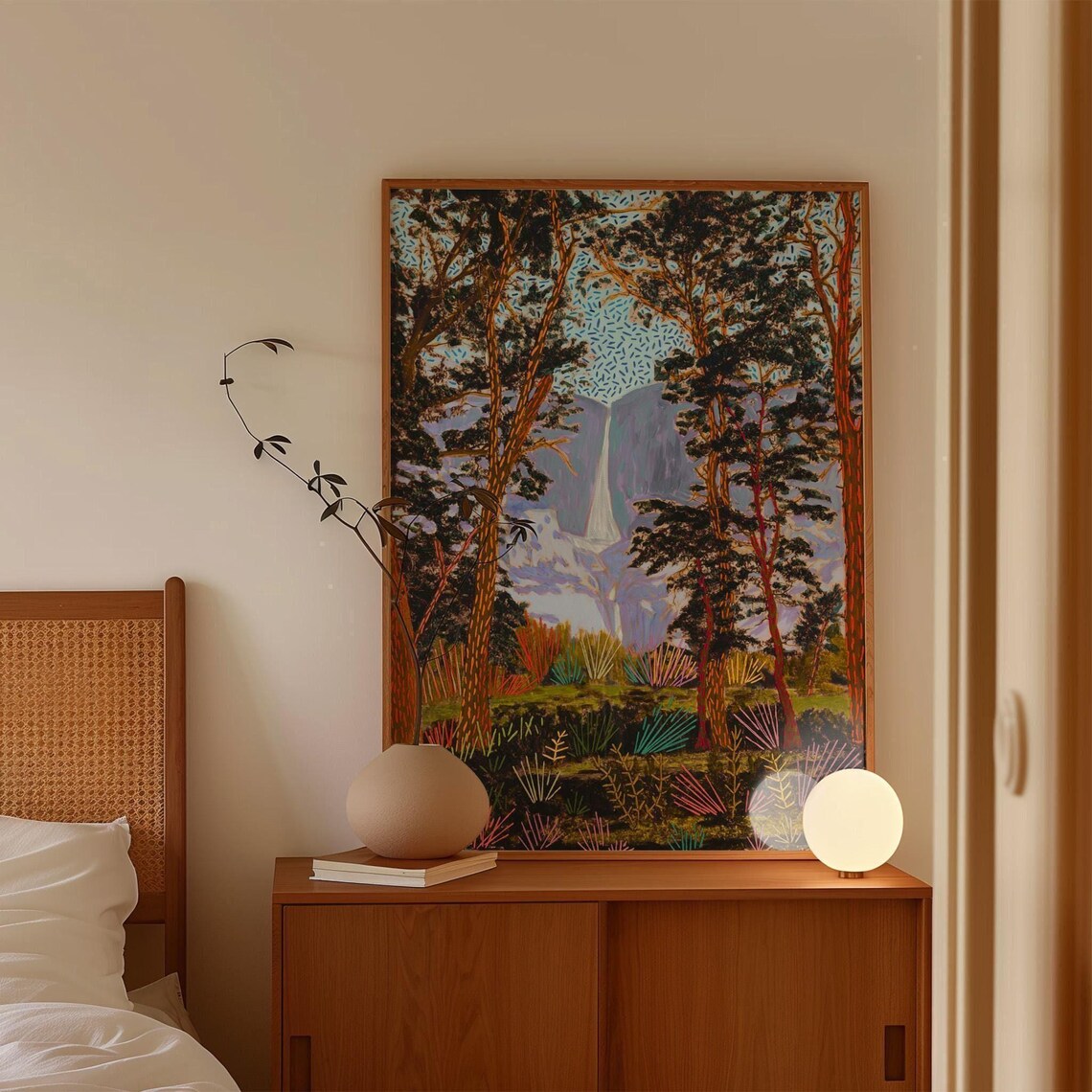Yosemite National Park Mid-Century Modern Art Print